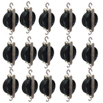 Double Parallel Pulley 4"H Black Plastic with Metal Housing, Two 50mm Wheels, Hooks Top & Bottom Pack of 15 By GSC International Inc.