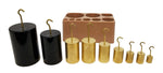 9-Piece Hooked Weight Set – 4.25" H Metal/Plastic Physics Mass Kit with Cast Iron & Brass Weights and Storage Case by GSC International Inc.
