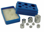 8-Piece Precision Weight Set – 1.5" H Nickel-Plated Brass Mass Kit with Case & Tweezers for Physics Labs by GSC International Inc.