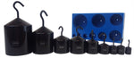 9-Piece Hooked Weight Set – 6.5" H Powder-Coated Cast Iron/Plastic Physics Mass Kit with Storage Case by GSC International Inc.