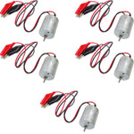 DC Motor 4.5–6V with Alligator Clip Leads – 3" H Metal Electric Motors with Pre-Wired Connectors, Pack of 5 by GSC International Inc.