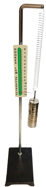 Hooke’s Law Apparatus 22" H – Metal Spring Extension Demonstration Kit with Weights &amp; Scale for Experiments by GSC International Inc.