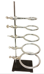 Laboratory Ring Stand – 36" H Steel Base with Five Ring Clamps by GSC International Inc.