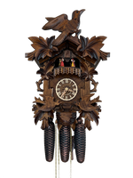 Eight Day Musical Cuckoo Clock with Dancers 16 Inch Height and Moving Birds Feeding Nest By River City Clocks
