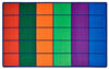 Carpets for Kids Colorful Rows Seating Classroom Rug, 8' 4" x 13' 4" Rectangle, Multi Seats 36