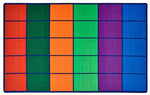 Carpets for Kids Colorful Rows Seating Classroom Rug, 8' 4" x 13' 4" Rectangle, Multi Seats 30