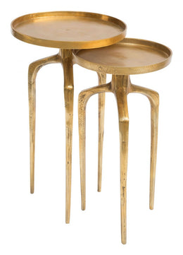 Como Accent Tables (2-Piece) – Antique Gold Aluminum Design