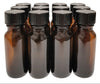 Boston Round Amber Glass Bottle with Cap 2.81" Height 0.5 oz Capacity Pack of 12 by GSC International Inc.