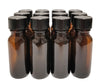 Amber Glass Reagent Bottle Boston Round 2.81" Height 0.5 oz Capacity Pack of 12 by GSC International Inc.