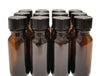 Amber Glass Boston Round Storage Bottle 2.81" Height 0.5 oz with Cap Pack of 12 by GSC International Inc.