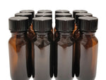 Laboratory Amber Glass Bottle With Cap 3.75" H 2 oz Boston Round Pack 12 by GSC International Inc.