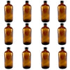 Amber Glass Lab Bottle With Cap 8" H 16 oz Boston Round Pack 12 by GSC International Inc.