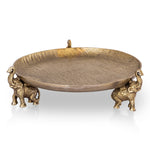 SPI Home Elephant Trio Tray – 15" Wide Decorative Tabletop Bowl with Sculpted Wildlife Detail