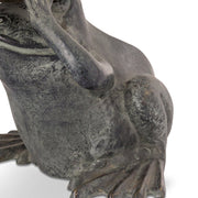 Nature-Inspired Frog & Bird Statue – Cast Aluminum Garden Art