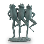 SPI Home Dancing Frog Trio Sculpture – 18.5" Tall Cast Aluminum Garden Accent, Whimsical Outdoor Statue in Antique Bronze Finish
