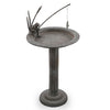 Whimsical Fishing Frog Garden Birdbath and Sundial – 31" Bronze Sculpture