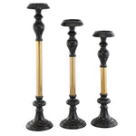 Two-Toned Pillar Candleholders – 25.5"H Metal Decorative Set by SPI Home