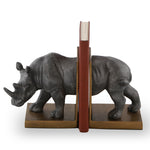 SPI Home Metal Rhino Bookends Pair – 7.5" Tall Hand-Finished Safari-Themed Desk or Bookshelf Accents