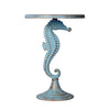 SPI Home Coastal Seahorse Accent Table with Glass Top