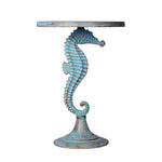 SPI Home Seahorse Table – 24" Tall Cast Aluminum Coastal Accent Table with Round Top