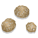 SPI Home Feather Trays Set of 3 – Decorative Metal Leaf-Inspired Serving or Display Trays for Console or Coffee Tables