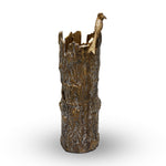 Bird and Tree Trunk Vase – 18"H Metal Decorative Vase by SPI Home