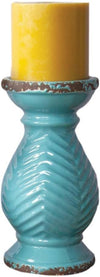Turquoise Ceramic Candle Holders – Earth-Inspired Set of 2 (8" High)
