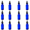 Cobalt Blue Boston Round Bottle 4 In Height Flint Glass 1 oz Dropper Pack 12 by GSC International