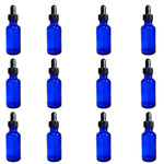 Boston Round Dropper Bottle 4" H Flint Glass Cobalt Blue 1 oz Pack 12 by GSC International