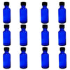 Cobalt Blue Glass Boston Round Bottles 1 oz Pack of 12