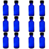 Cobalt Blue Glass Boston Round Bottles 2 oz Pack of 12