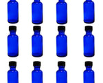 Laboratory Cobalt Blue Storage Bottles with Foam Lined Caps
