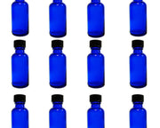 Laboratory Cobalt Blue Storage Bottles with Foam Lined Caps
