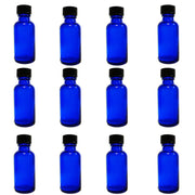 Cobalt Blue Glass Boston Round Bottles 4 oz Pack of 12
