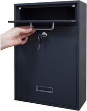 Fine Art Lighting Wall Mounted Mailbox, Black Sand Grain