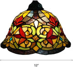 Fine Art Lighting Red Yellow Tiffany Style Stained Glass 60" Tall Arched Floor Lamp Reading Light Decor for Bedroom Office Home Living Room JF1220N