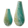 Uttermost 18157 High Tide Glass Vases Gold and Green Set of 2