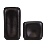Anodic Dark Brown Decorative Vases (Set of 2) – 17"H Modern Metal Accent Vases by Uttermost
