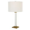 Crystal Column Table Lamp with Brass Accents by Uttermost – 28" Tall