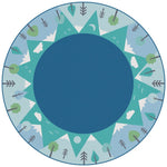 Carpets for Kids KIDSoft Tranquil Mountains Classroom Rug 6' Round, Blue