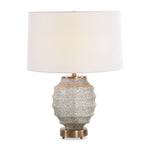 Uttermost 30520-1 Acosta Ribbed Table Lamp with Textured Glass Base and Antiqued Brass Accents