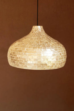 spun bamboo pendant light