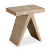 Mindi wood geometric accent table