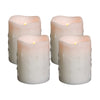 LED Drip Wax Pillar Candle Set – 4"H – Timer Function Home Accent By Melrose