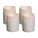 Melrose LED Dripping Wax Pillar Candles (Set of 4)