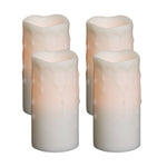 Melrose LED Dripping Wax Pillar Candles (Set of 4)