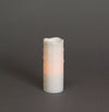 Set of 3 LED Wax Dripping Pillar Candles – 3"D x 8"H – White Flameless Indoor Decor By Melrose