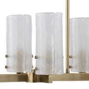 Uttermost 21392 Mistie 8 Light Linear Chandelier Antique Brass with Etched Glass