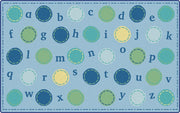 Carpets for Kids KIDSoft Alphabet Dots Literacy Seating learning Rug Rug, Rectangle, Blue