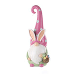 Easter Gnome Figurine 13" – Cute Pink Resin Easter Home Décor for Mantels & Entryways by Melrose